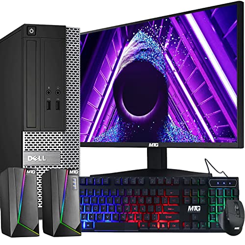 Dell OptiPlex Computer Desktop PC, Intel Core i5 3rd Gen, 16GB RAM, 2TB HDD, MTG New 20 inch LED Monitor, RGB Speaker and Keyboard Mouse, WiFi, Windows 10 Pro (Renewed)