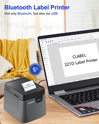 CLABEL 221D Bluetooth Barcode Label Printer 2 Inch Desktop Thermal Label Maker G138