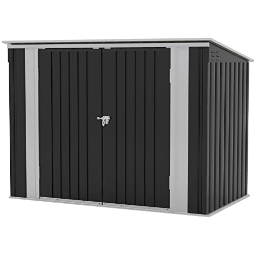 Patiowell 3 x 3 FT Outdoor Storage Shed with Sloping Roof, Grey F27529