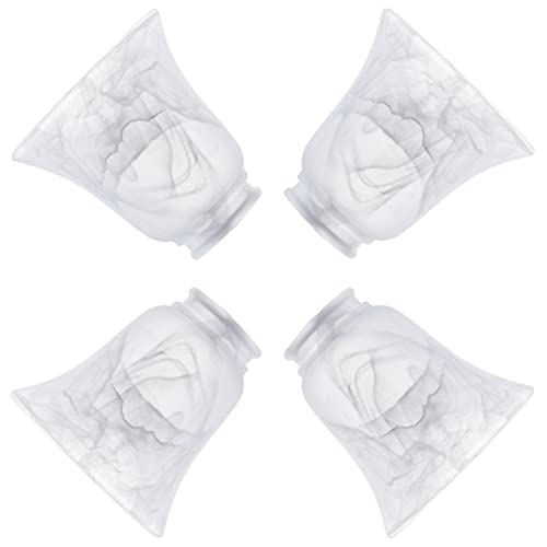 Set of 4 Premium Clear & Frosted Ceiling Fans Light Covers Glass Shade, Transitional Style Replacement Glass Shade with Standard 2-1/8" Fitter Size, 4-4/5" high x 5" Diameter