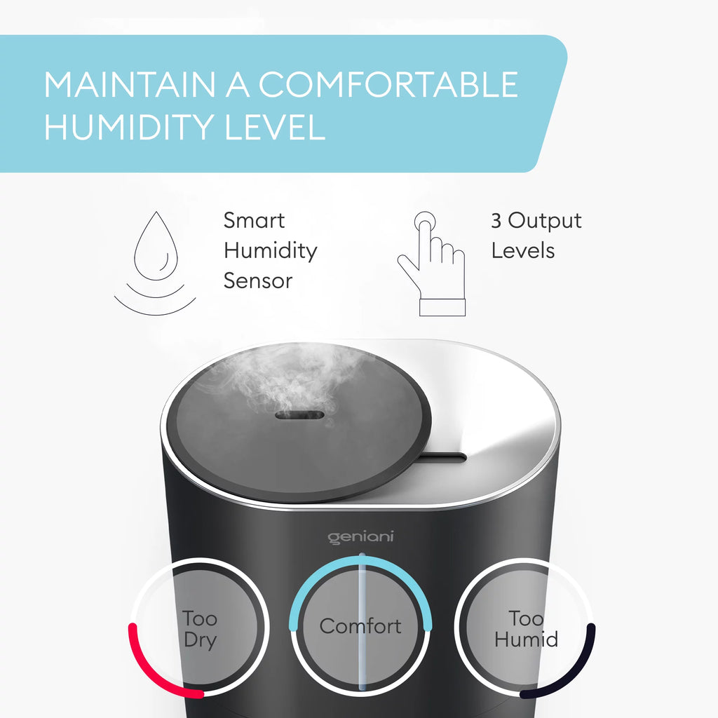 Geniani Ultrasonic Top-Fill Cool Mist 2-in-1 Humidifier & Diffuser, White Q92054