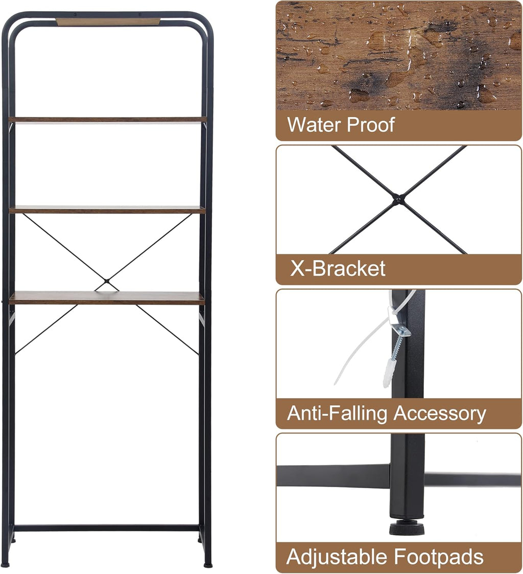 SogesPower 4-Tier Over The Toilet Storage Rack 68 inch Freestanding Bathroom Shelf, Brown I7615