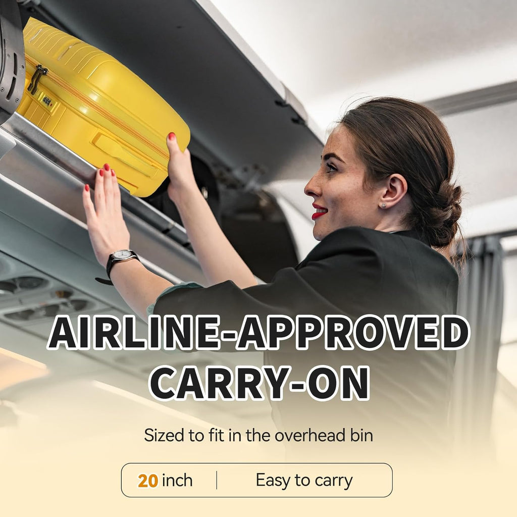 Carry-On Luggage 20-Inch Lightweight Suitcase with Detachable Wheels O96785
