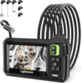 Industrial Endoscope Inspection Camera, 4.3" IPS Borescope Sewer Camera with Handheld IP67 Waterproof Snake Camera with 8 LED Lights 16.5FT Semi-Rigid Cable