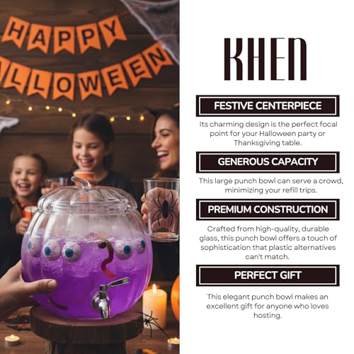 Glass Pumpkin Drink Dispenser 2 Gallon with Spigot R932362