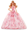 Barbie Collector Birthday Wishes Doll with Blonde Hair, 11.5-inch, Wearing Floral Gown, with Doll Stand and Certificate of Authenticity, Makes a Great Gift for 6 Year Olds and Up