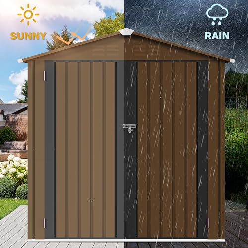 DWVO 6x4ft Metal Storage Shed for Outdoors, Dark Gray T6985