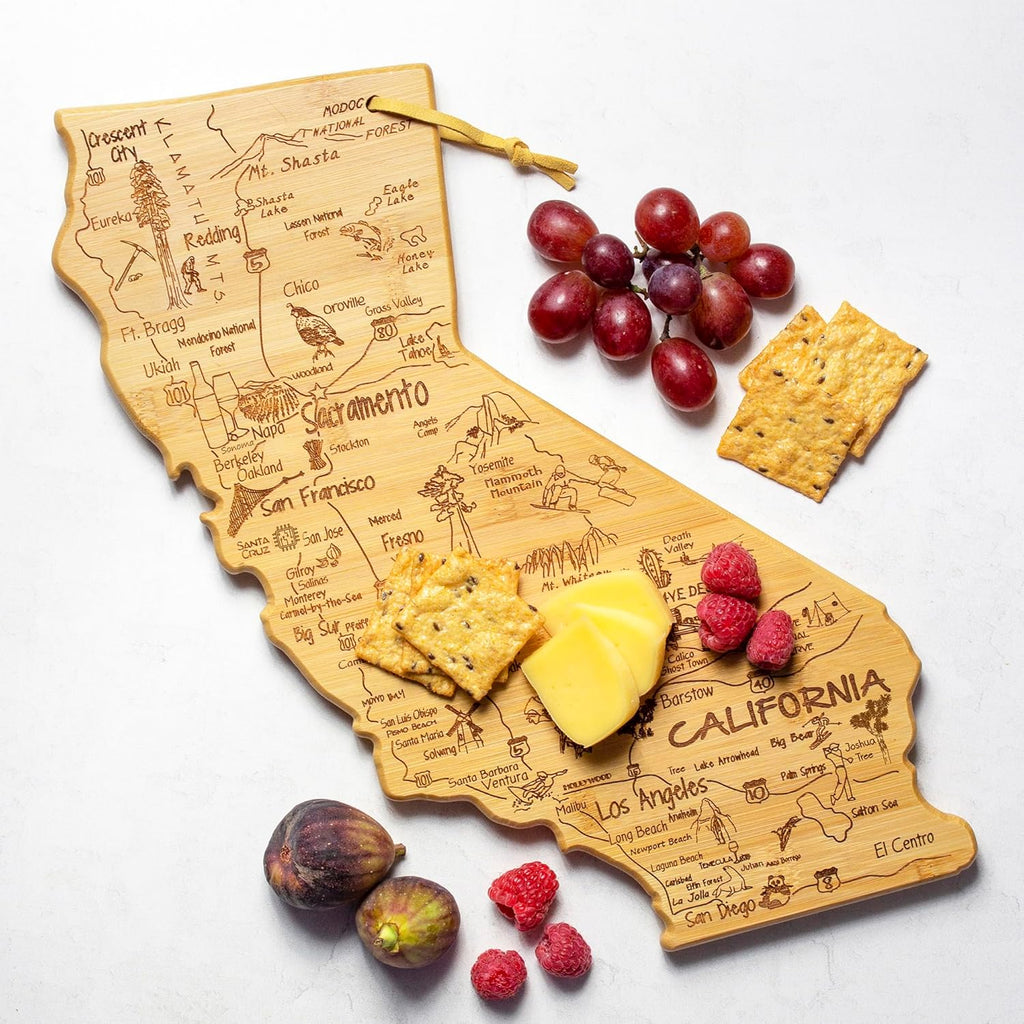 Totally Bamboo Destination California State Shaped Serving and Cutting Board K1203
