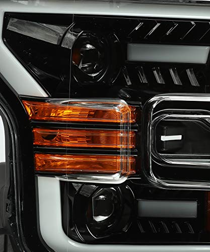 AlphaRex PRO-Series Jet Black LED Tube Dual Projector Headlights for 15-17 Ford F150 M7591