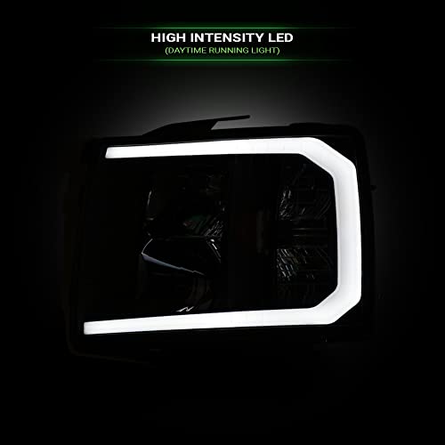 Compatible With Chevy Silverado 1500/2500/3500 HD Switchback Sequential LED Headlights Black Housing A769