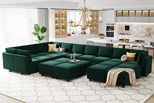 Belffin Oversized Modular Sectional Sofa with Double Chaises and Storage F17277