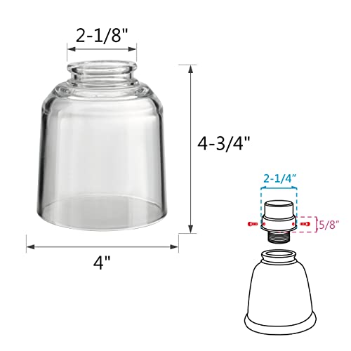 Aspen Creative Transitional Clear Seeded Ceiling Fan Replacement Glass Shade, 4 Pack C3383