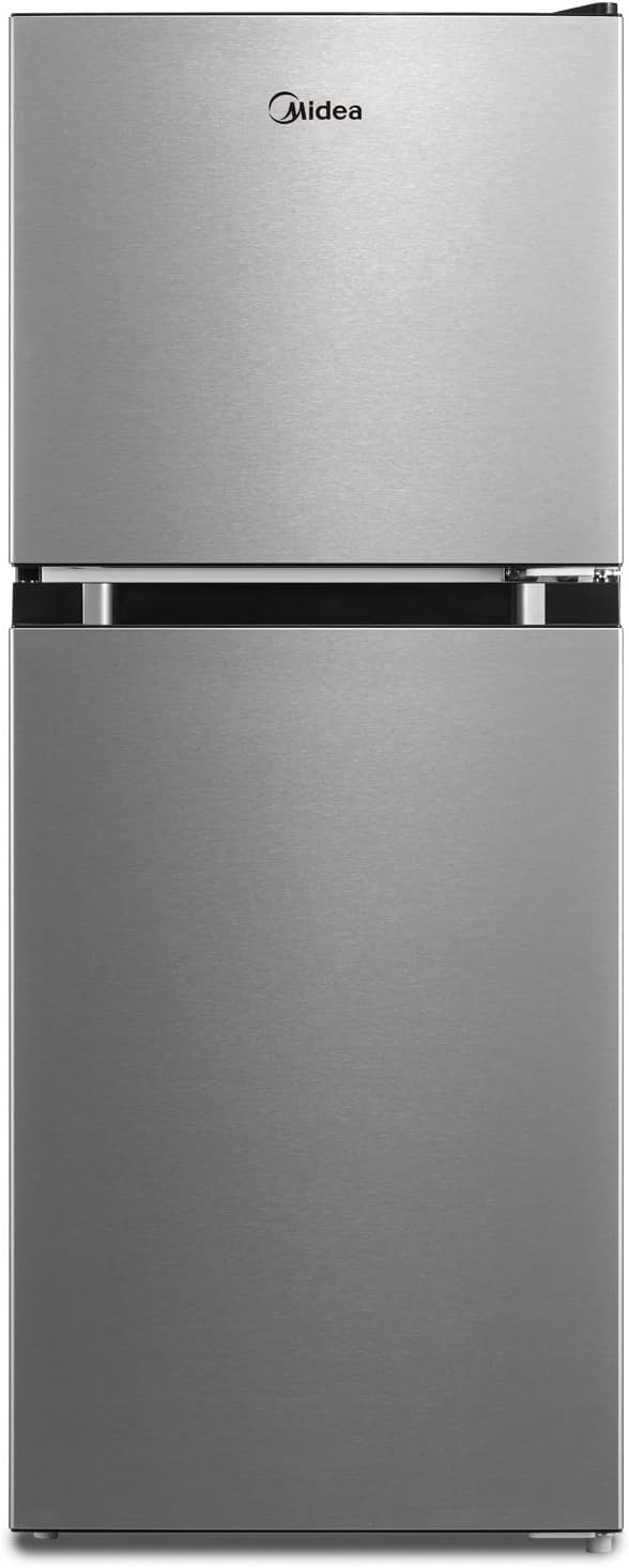 Midea MERM45S3AST Double Door Compact Refrigerator, 4.5 Cu Ft, Stainless Steel O10432