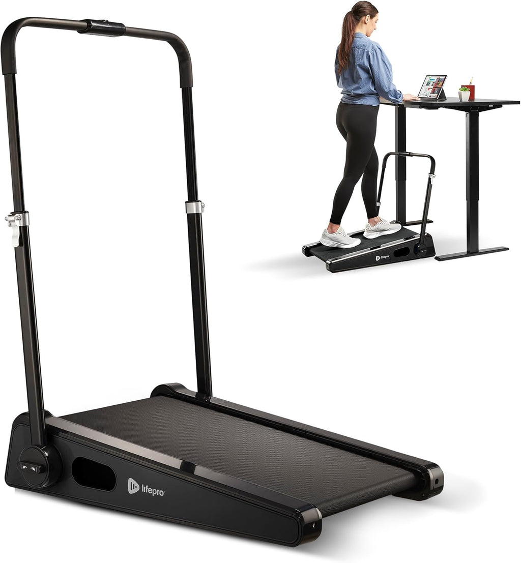 LifePro Smallest Portable Mini Walking Pad with Adjustable Handlebar - Max Speed 3 MPH, Home & Office 30 inch Mini Walking Treadmill, Under Desk Small Work Desk Compact Treadmill, 220 Lbs Max Weight