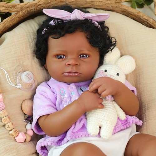 WOOROY Realistic Reborn Baby Doll Black Boy, 20 Inch African American Newborn T283379