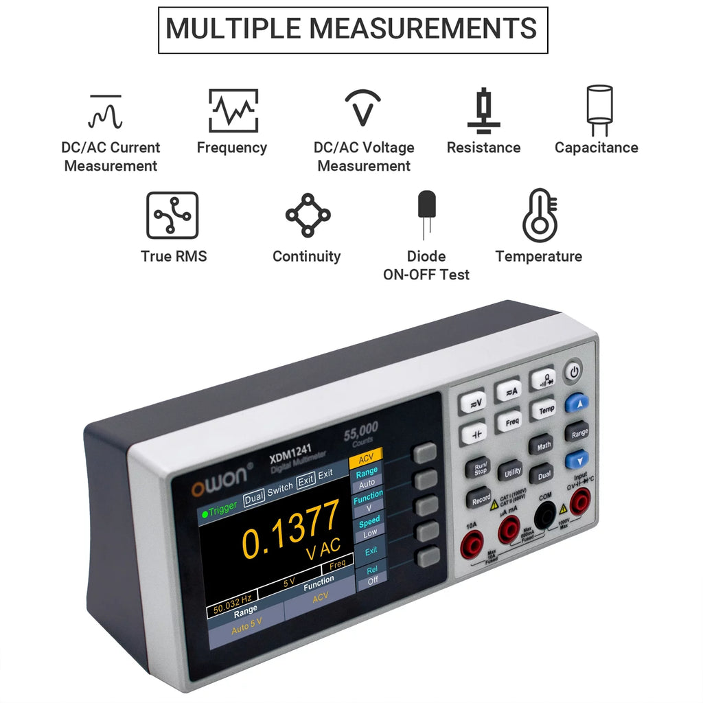 Owon XDM1241 Mini Desktop Digital Multimeter Rechargeable 55000 Counts True RMS O787109