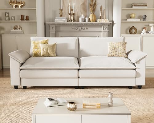 Homall 119" Modular Sectional Sofa with Reversible Ottoman, Light Grey V97154