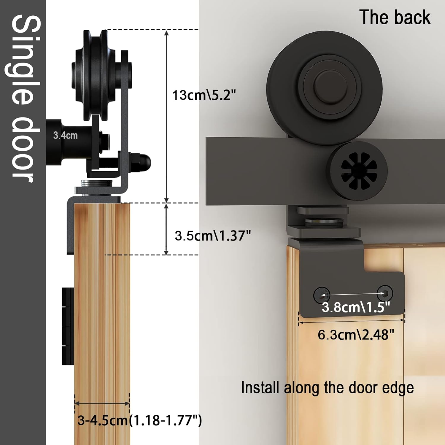 Bi-Folding Sliding Barn Door Hardware Kit Heavy Duty for 2 Doors J841248