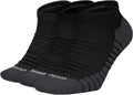 Nike Dry Cushion No-Show Training Socks (3 Pair) (Black, Large)