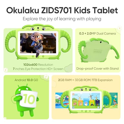 Kids Tablet 7 inch 32GB with WiFi, Dual Camera, Parental Control M268632