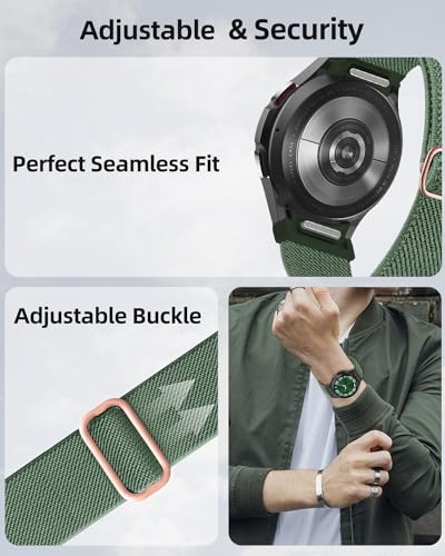 Stretch Watch Band Compatible with Samsung Galaxy Watch 7/6/5/4, 20mm Nylon Sport Loop E1964