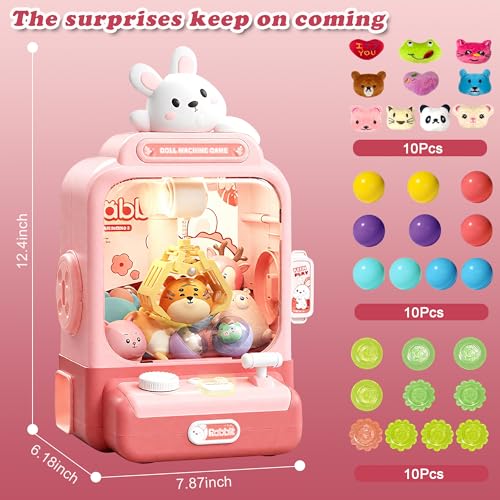 Mini Claw Machine for Kids with Music, 10 Plush Toys & Twisters P375503
