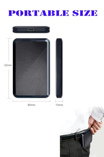1TB Ultra Slim Portable External Hard Drive USB 3.1 Type C W844997