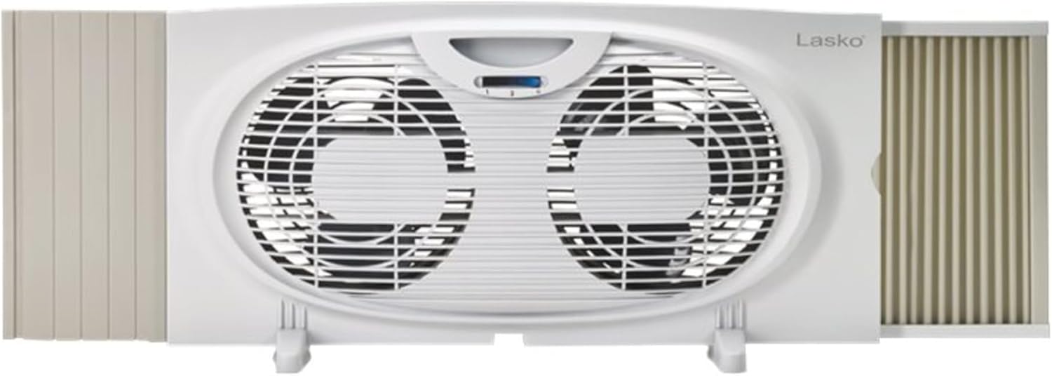 Lasko Twin Window Fan, Compact, White