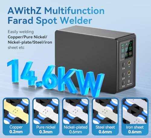 14.6 KW Capacitor Battery Spot Welder 2-in-1 Automatic & Foot Pedal for 18650/LiFePO4 Battery Pack Building G399304
