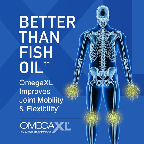 OmegaXL Joint Support Supplement, Green Lipped Mussel Oil Softgels, 60 Count (2 Pack) B3617