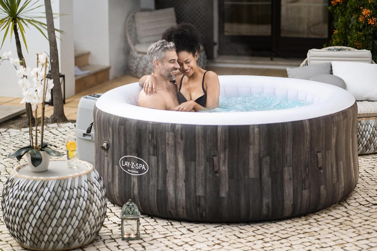 Lay-Z-Spa Bahamas Signature AirJet Inflatable Hot Tub Spa 2-4 Person V5248