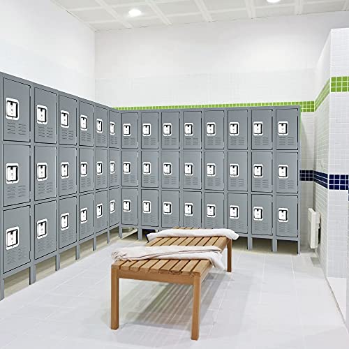 Bonusall Metal Locker 3-Tier Steel Storage Cabinet, 3 Doors Grey H746