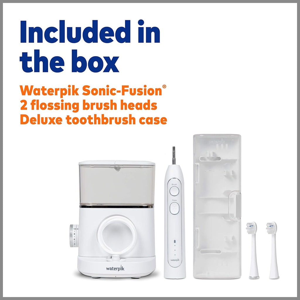 Waterpik Sonic-Fusion SF-02 Electric Toothbrush & Water Flosser Combo, White Y174