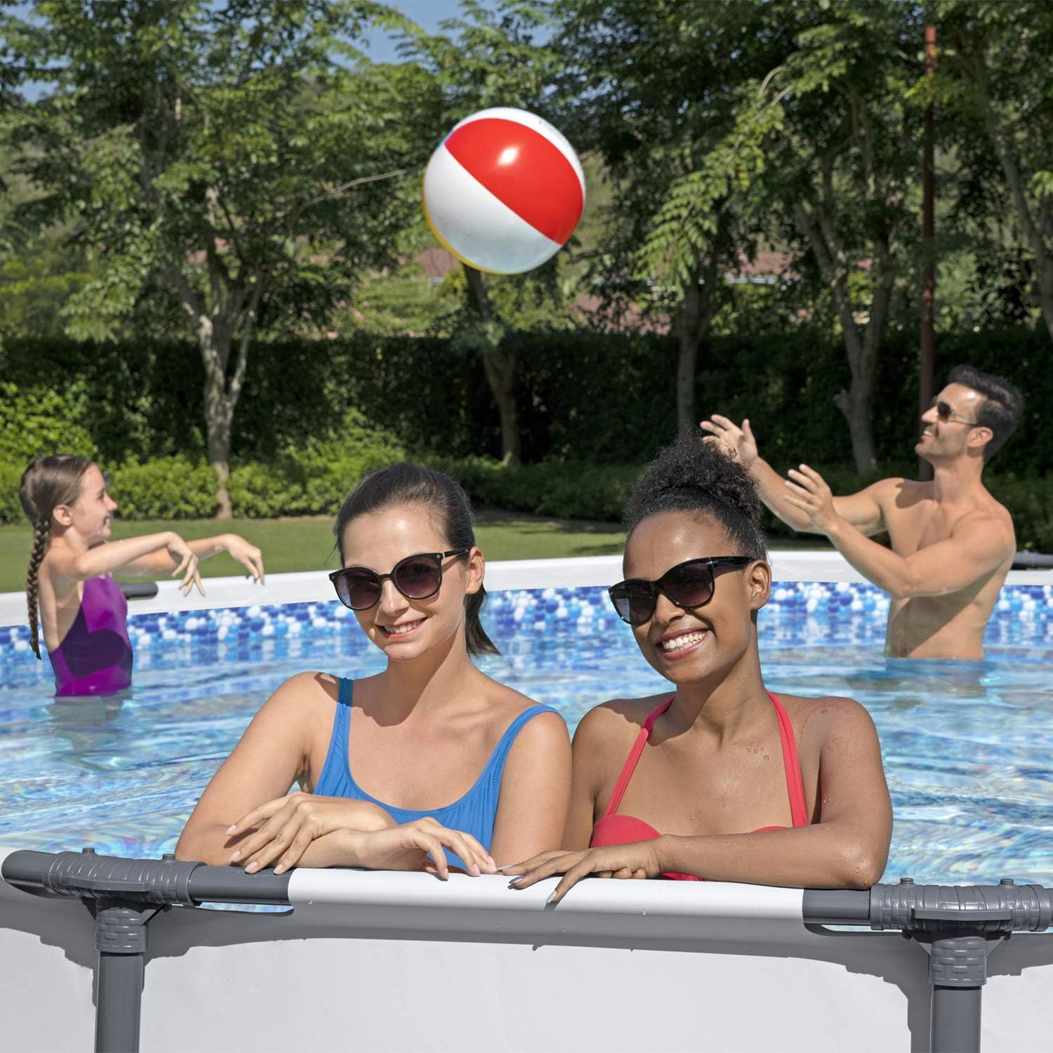 Bestway Steel Pro MAX 16 x 4 Foot Above Ground Round Swimming Pool Set G978