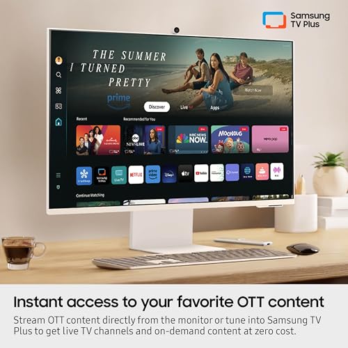 SAMSUNG 32-Inch M8 (M80D) Series 4K UHD Smart Monitor with Streaming TV and SlimFit Camera F19078