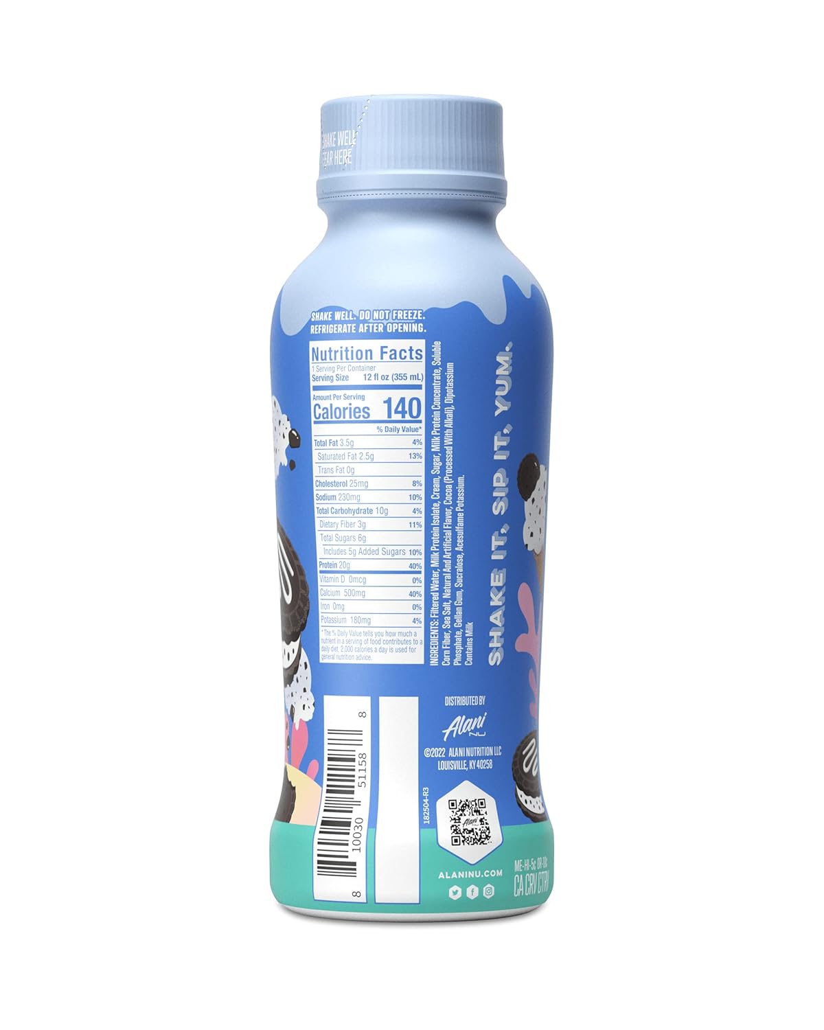 Alani Nu Protein Shake, Cookies & Cream, 20g Protein, 12 Fl Oz, 4 Pack S81097