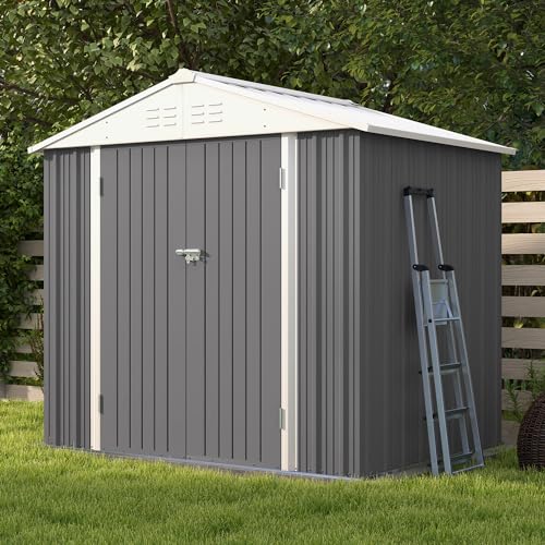 Patiowell 3 x 3 FT Outdoor Storage Shed with Sloping Roof, Grey F27529