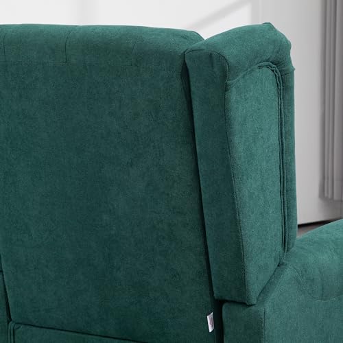 HOMCOM Mid-Century Modern High Wingback Accent Chair with Wood Legs, Dark Brown V59069