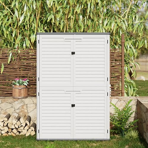 Outdoor Resin Storage Shed 64 Cu.Ft Waterproof Cabinet K6967