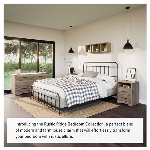 Prepac Rustic Ridge Farmhouse 6-Drawer Double Dresser, Brown X6434