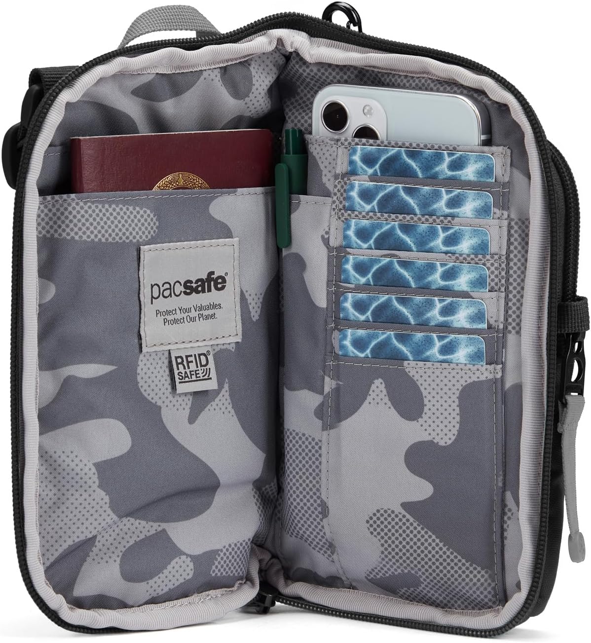 Pacsafe GO Anti Theft Tech Crossbody, Jet Black N4019