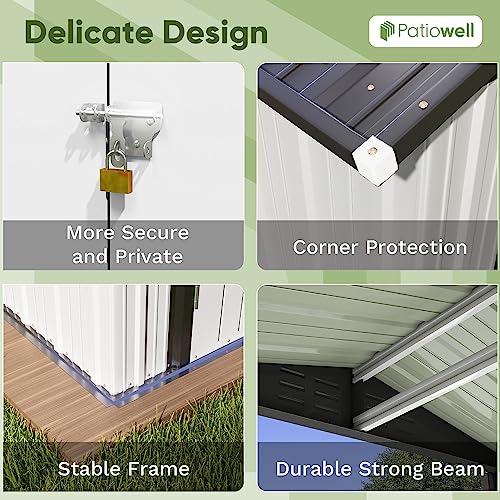 Patiowell 5x3 FT Outdoor Storage Shed with Sloping Roof and Lockable Door, Brown L4971