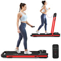 REDLIRO Under Desk Treadmill, 2 in 1 Motorized Portable Foldable Treadmill Compact Fold Up Walking Pad, Sturdy Folding Treadmill for Small Space with Remote Control, LED Display for Home & Office Use