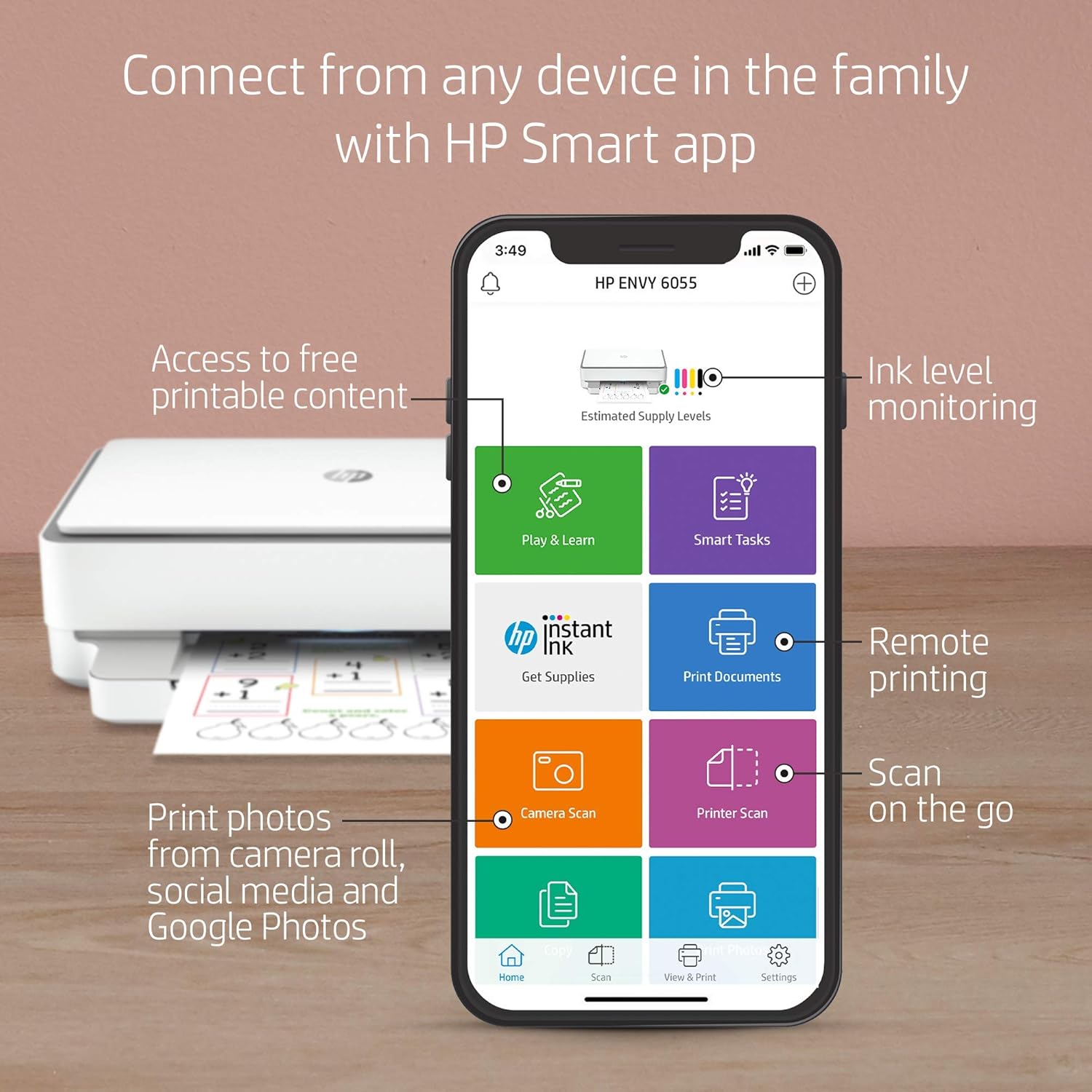 HP Envy 6055 Wireless All-in-One Printer (Renewed) R4321