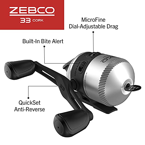 Zebco 33 Cork Reel and Fishing Rod Combo, Graphite Rod, Black Y275