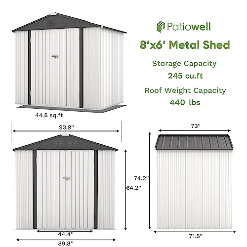 Patiowell 3 x 3 FT Outdoor Storage Shed with Sloping Roof, Grey F27529