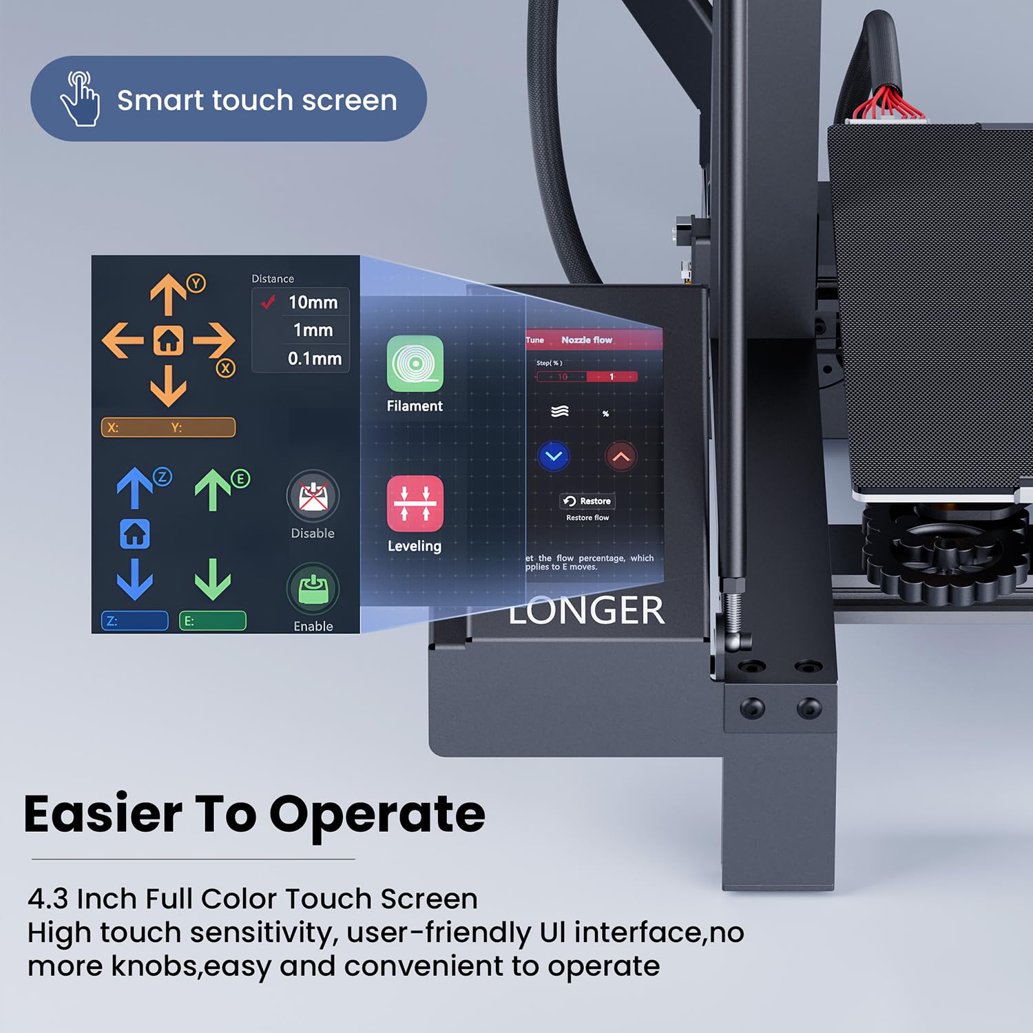 Longer LK5 Pro 3D Printer, FDM Large Build Size, 95% Pre-Assembled U267