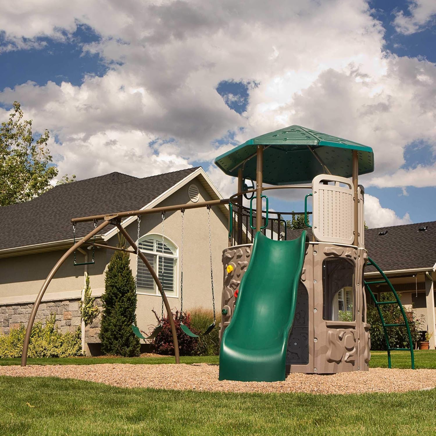 Lifetime Adventure Tower Swing Set, Earthtone L724449