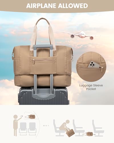 LOVEVOOK Travel Duffle Bag for Women with Shoe Compartment, 42L Carry On Overnight Bag V703