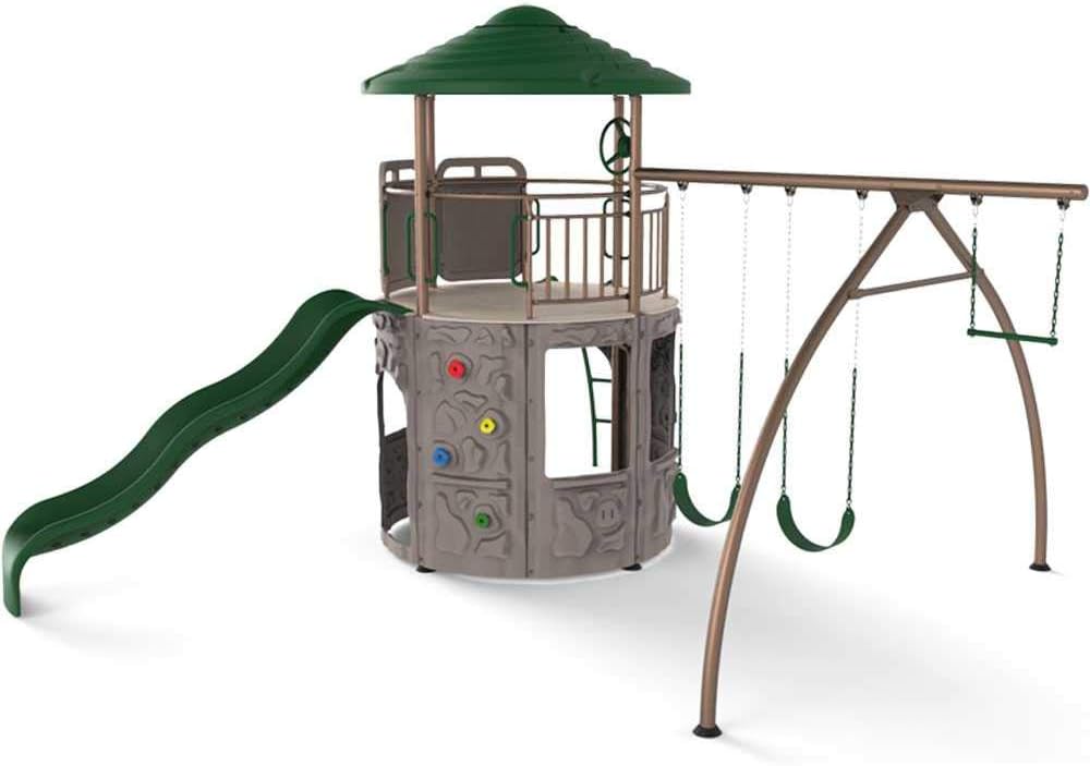 Lifetime Adventure Tower Swing Set, Earthtone L724449